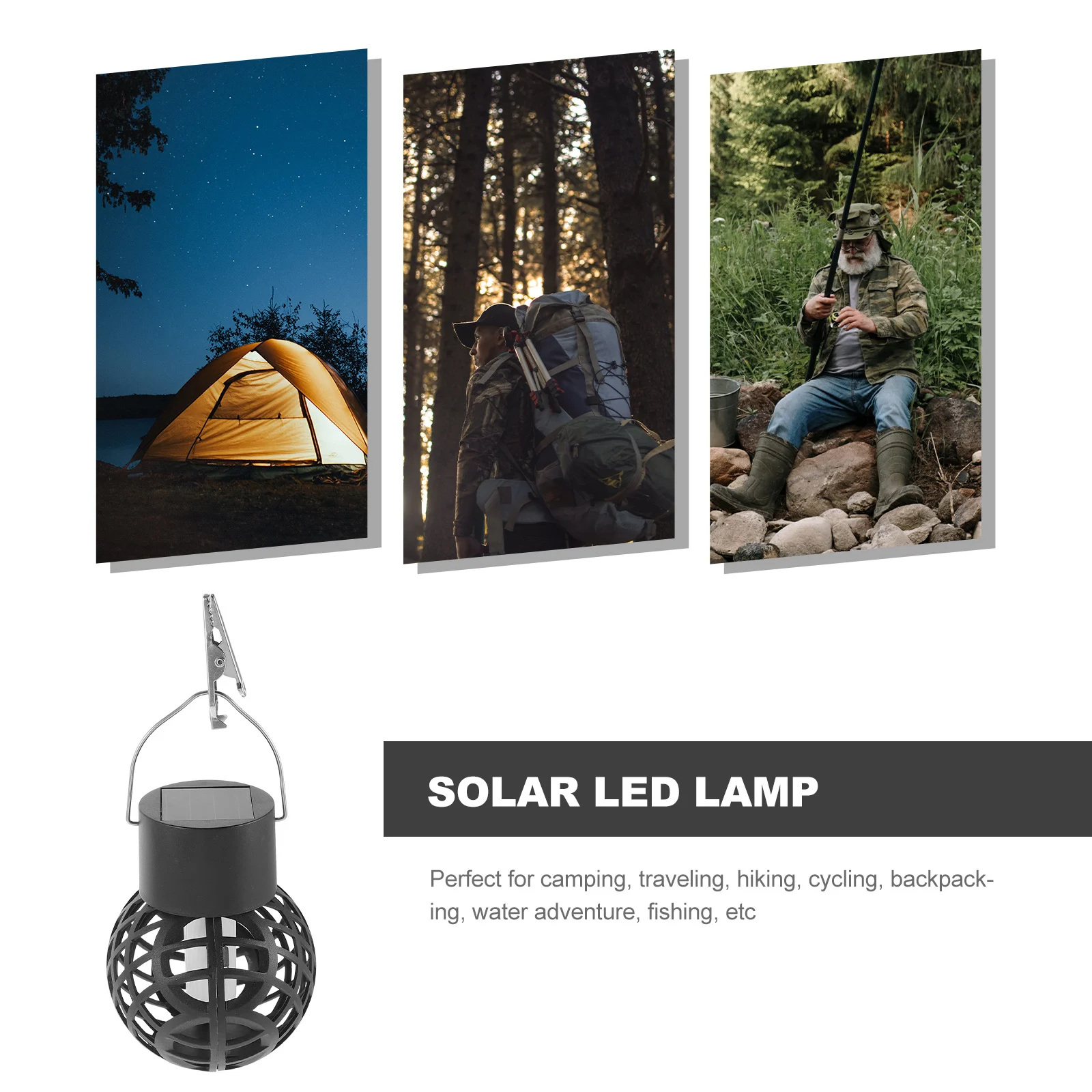 مصباح خيمة LED يعمل بالطاقة الشمسية مع 7 ألوان و3 أوضاع فانوس حديد مطاوع محمول للتخييم في الهواء الطلق والمشي لمسافات طويلة والإضاءة في حالات الطوارئ #4