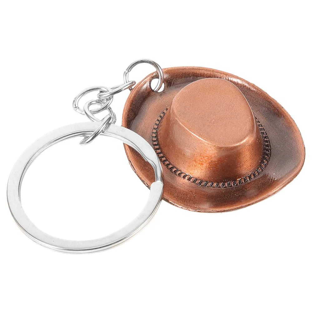 

1pc Key Chain Hat Pendant Mini Keychain Ring Retro Car Key Bag Decor Accessories Western Hat Keychains Metal Chains
