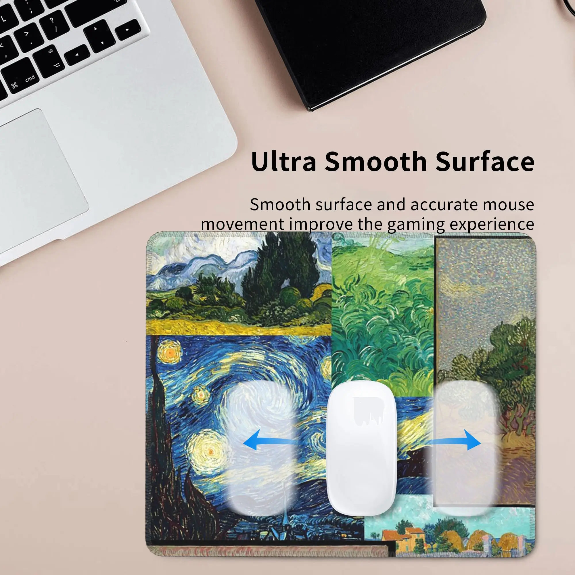 Van Gogh Style Patchwork College Art Mouse Pad Computer Keyboard Mouse Mat Gaming PC Laptop Desk Mat Office Table Mats