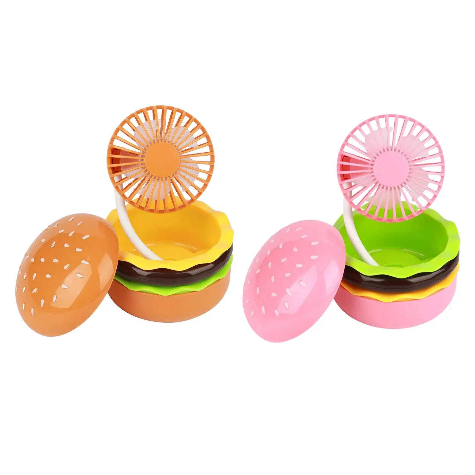 Burger Mini Fan Rechargeable Compact Children Pocket Fan for Home Girls