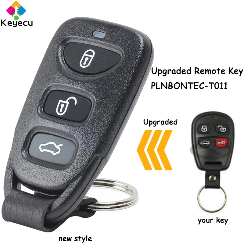 KEYECU Upgraded Remote Control Car Key With 3+1 4 Buttons for Kia Spectra Optima 2003 2004 2005 2006 Fob FCC ID: PLNBONTEC-T011