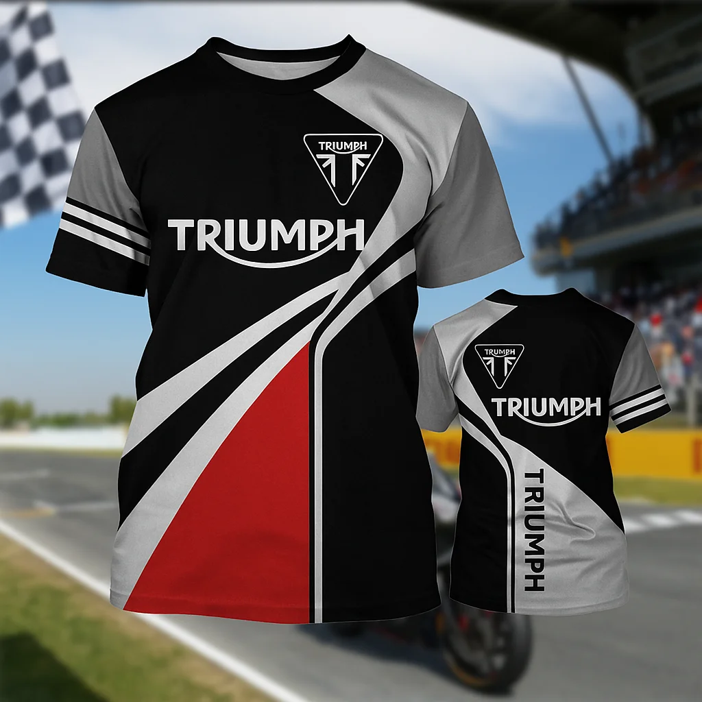 

Горячая футболка Triumph Racing Fan 2026, мотоциклетная спортивная одежда, быстросохнущая, дышащая, удобная, повседневная, модный топ с короткими рукавами