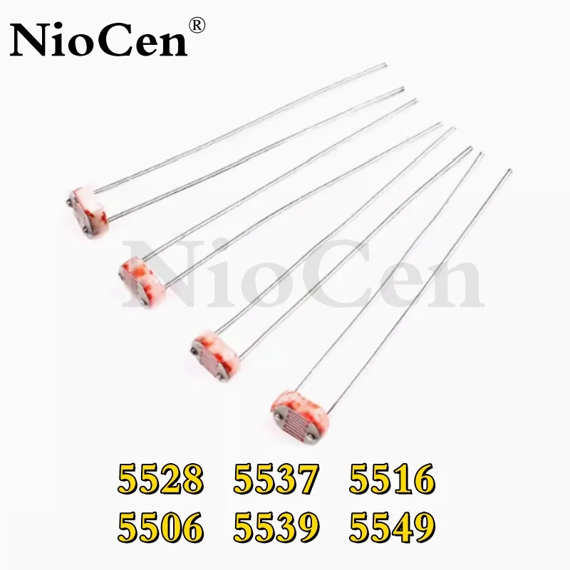 （10PCS）LDR Photo Light Sensitive Resistor Photoelectric Photoresistor 5528 GL5528 5537 5506 5516 5539 5549 For Arduino