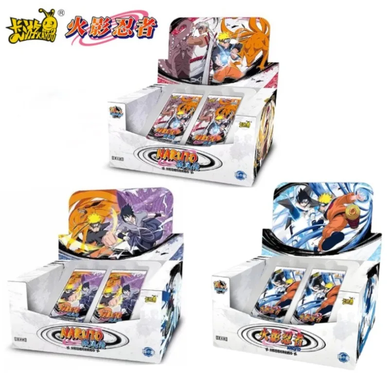 KAYOU Genuine Naruto Cards Box Anime Figure Card Booster Pack Sasuke Collection Flash Card Toy Urodzinowy prezent świąteczny dla dzieci