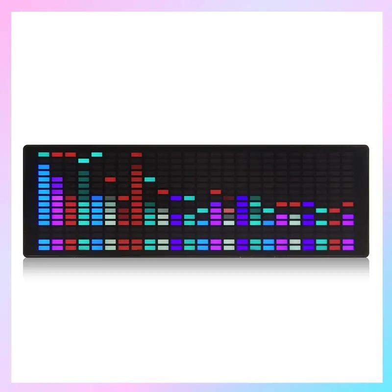 

AB25-LED музыкальный спектр ритмические огни голосовой датчик 1624 RGB индикатор уровня атмосферы с дисплеем часов