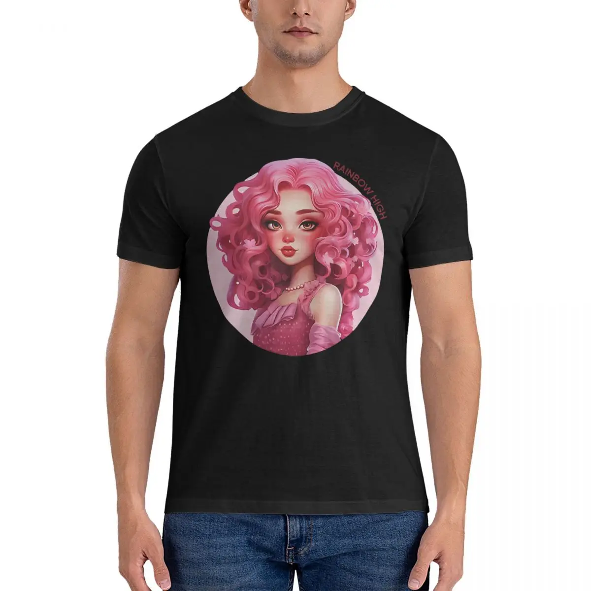 Unique Priscilla Perez Character Art T-Shirt for Men O Neck Cotton T Shirt Rainbow High Short Sleeve Tee Shirt New Arrival