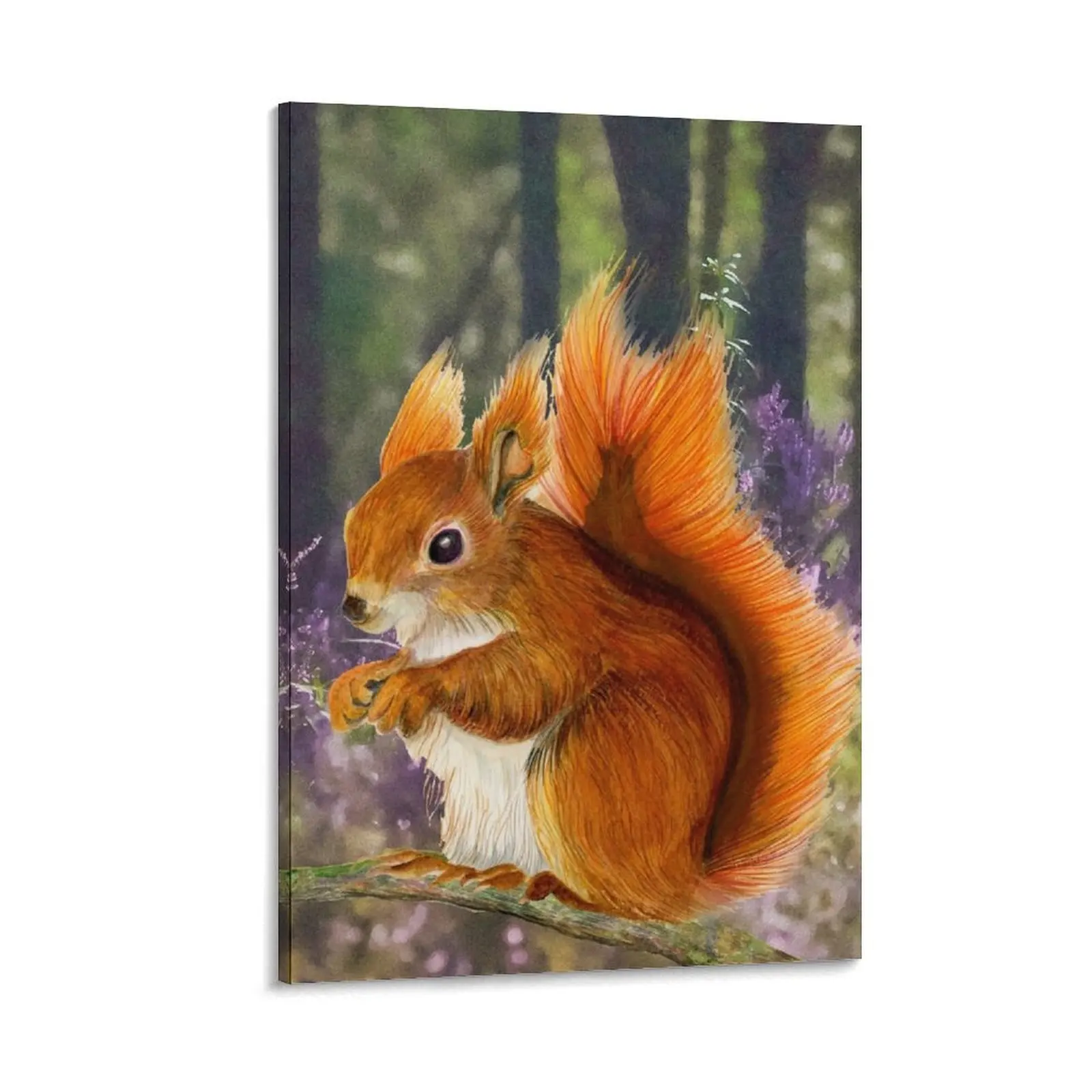 

Red Squirrel Animal Watercolor Painting Wildlife Artwork Canvas Painting home decor wall decoration painting