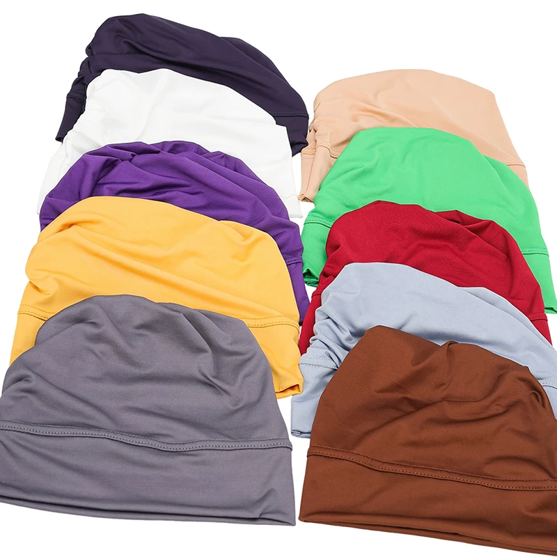 Solid Color Turban Ethnic Style Elastic Ribbon Head Scarf For Women Girls Fashion Beanie Hat Head Scarf Fashion Hair Accessories - view 6