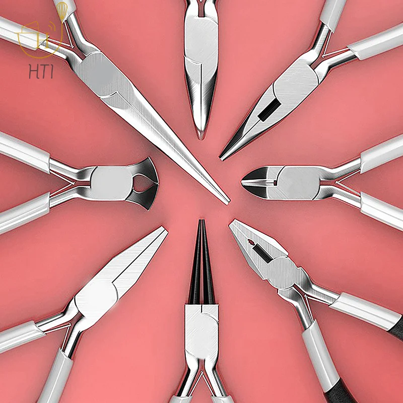 Mini Pliers Diagonal Pliers Round Bent Needle Nose Cutter Handcraft Beading Insulated Plier