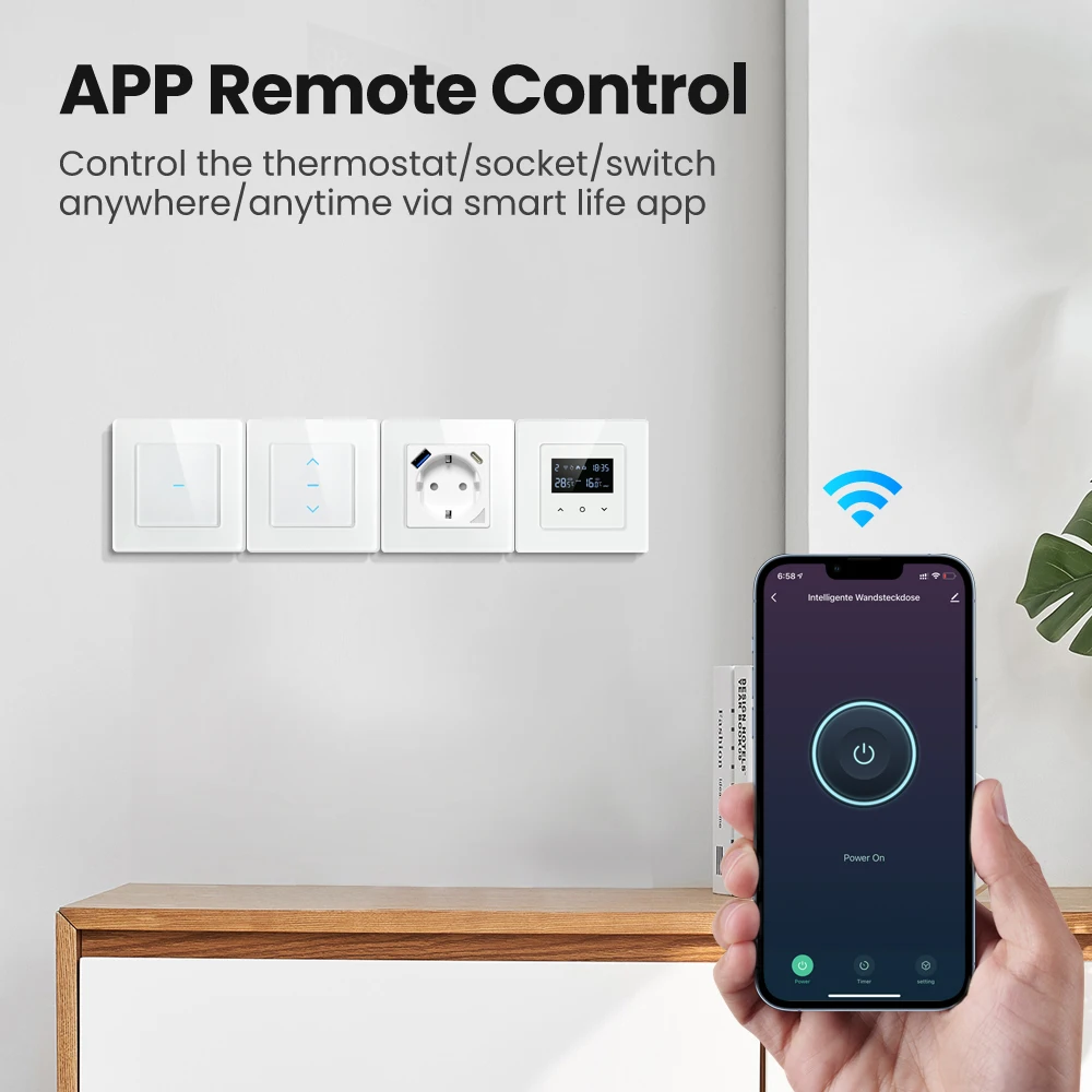 Avatto tuya wifi smart thermostat/lichtsc halter/vorhangsc halter/wand steckdose mit usb/typ-c port wrok mit alexa, google home, alice