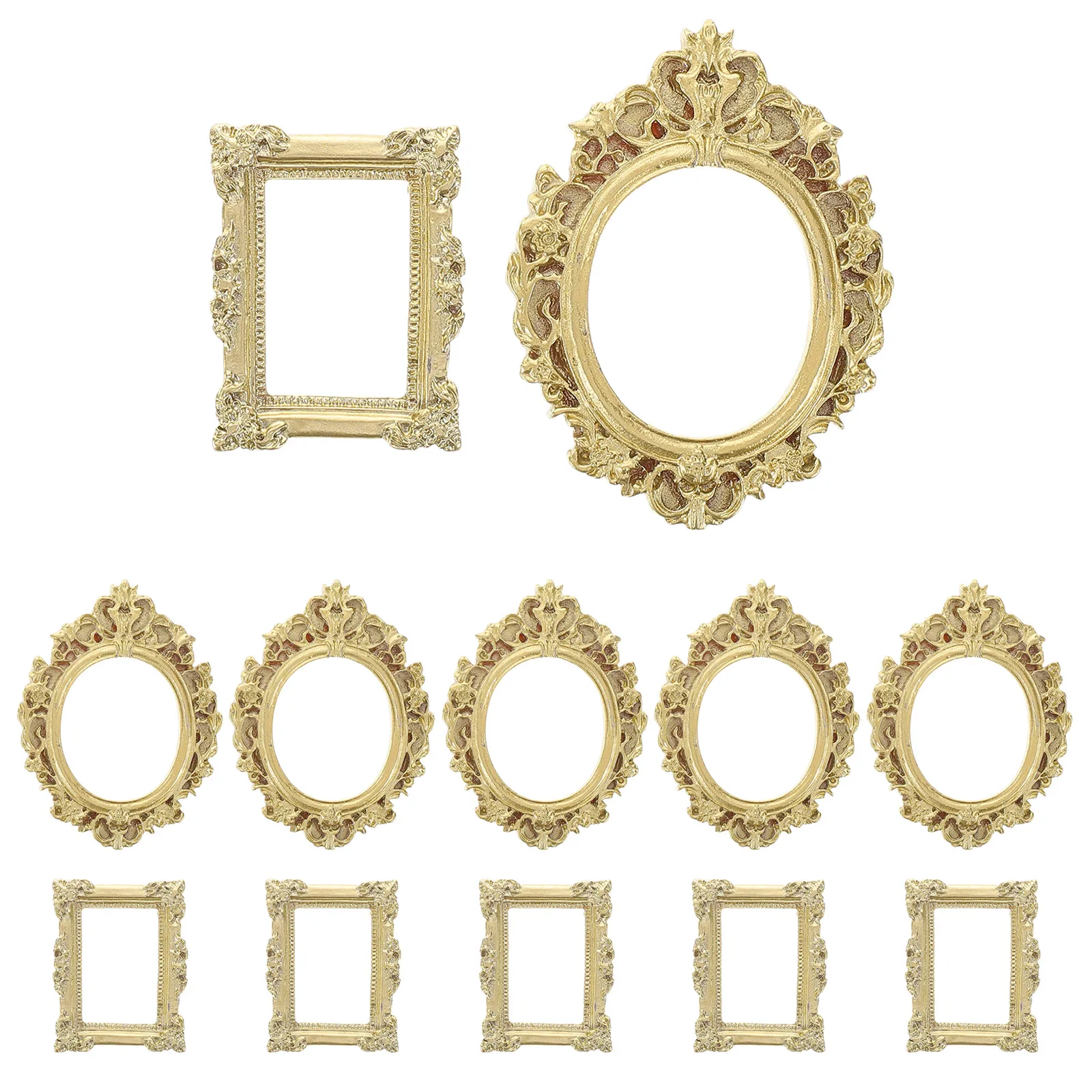 12pcs Baroque Resin Picture Frame Set For Jewelry Display Retro Frame Photo Frames Diy Photography Display Wall Art Decoration