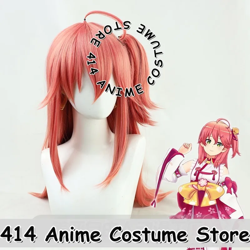 

Game & Anime Sakura Miko Cosplay Wig Hololive With Clips Ready Stock Heat-Resistant Fiber Synthetic Hair