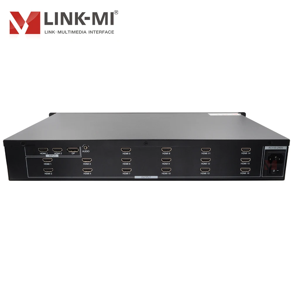 4x4 ビデオ ウォール コントローラー 16xHDMI 出力 4K@60Hz 4:4:4、HDCP 2.2、DP 1.2、PIP/回転/ボーダー調整、リモート コントロール