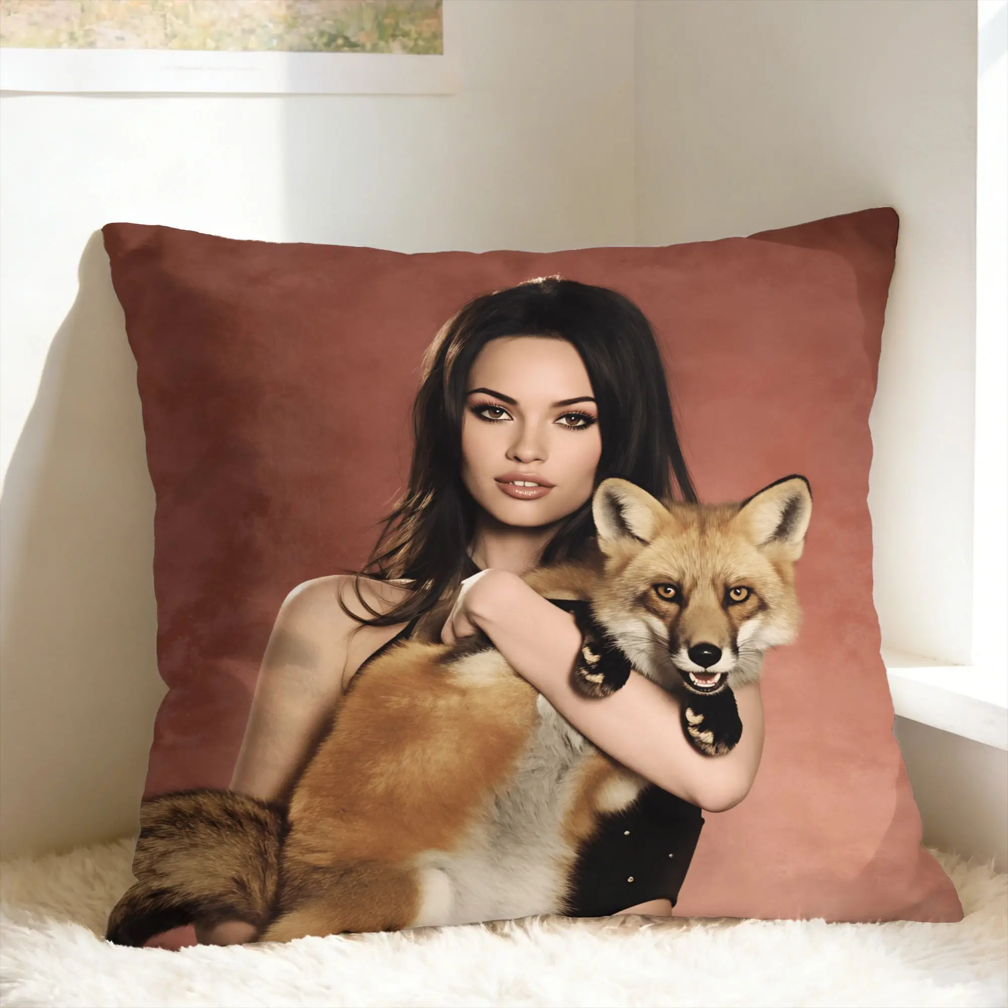 Pillow Case Actress M-Megan F-Fox Soft  Pillow Cover For Chair Sofa Home Decor Retro Trendy Pillowcases