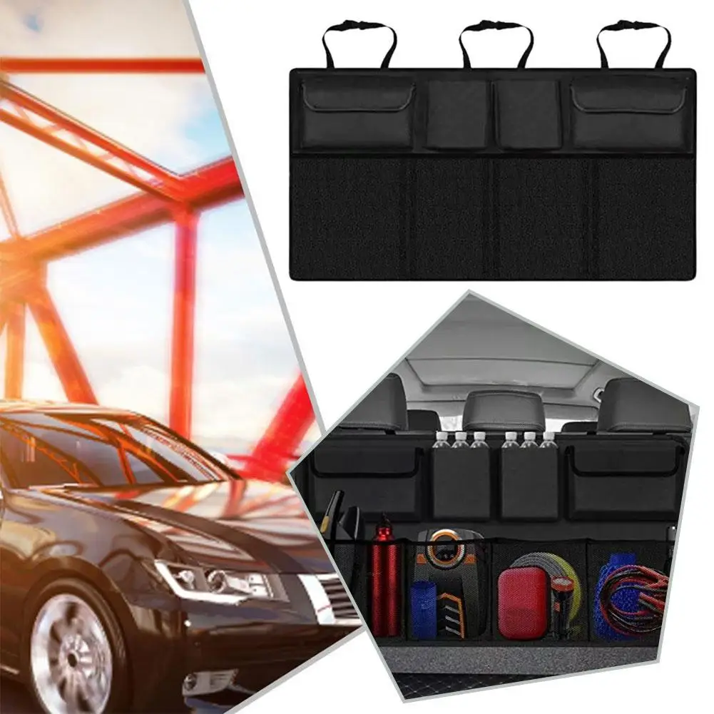 Car Trunk Car Organisers Backseat Hanging Car Organisers With 8 Large Storage Bag Trunk Organizer For SUV Truck Space Savin P1Z5