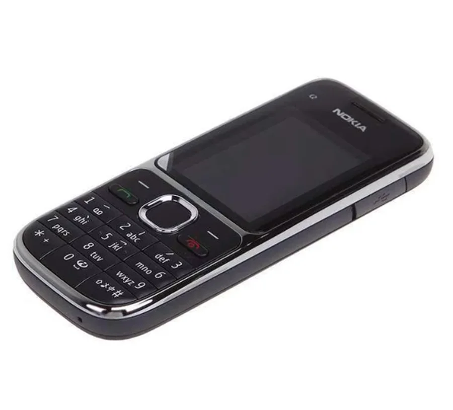 Nokia C2 C2-01 GSM โทรศัพท์มือถือแป้นพิมพ์ภาษาอังกฤษและฮีบรูรองรับโลโก้บนปุ่มปลดล็อกโทรศัพท์มือถือใช้โทรศัพท์