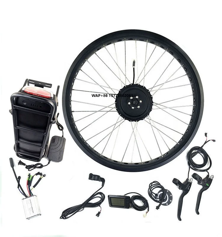 

48V 750W Electric Bike Motor Kit Ebike Bicycle Accessories Ebike Conversion Kit Dc Motor with Black Rack Battery