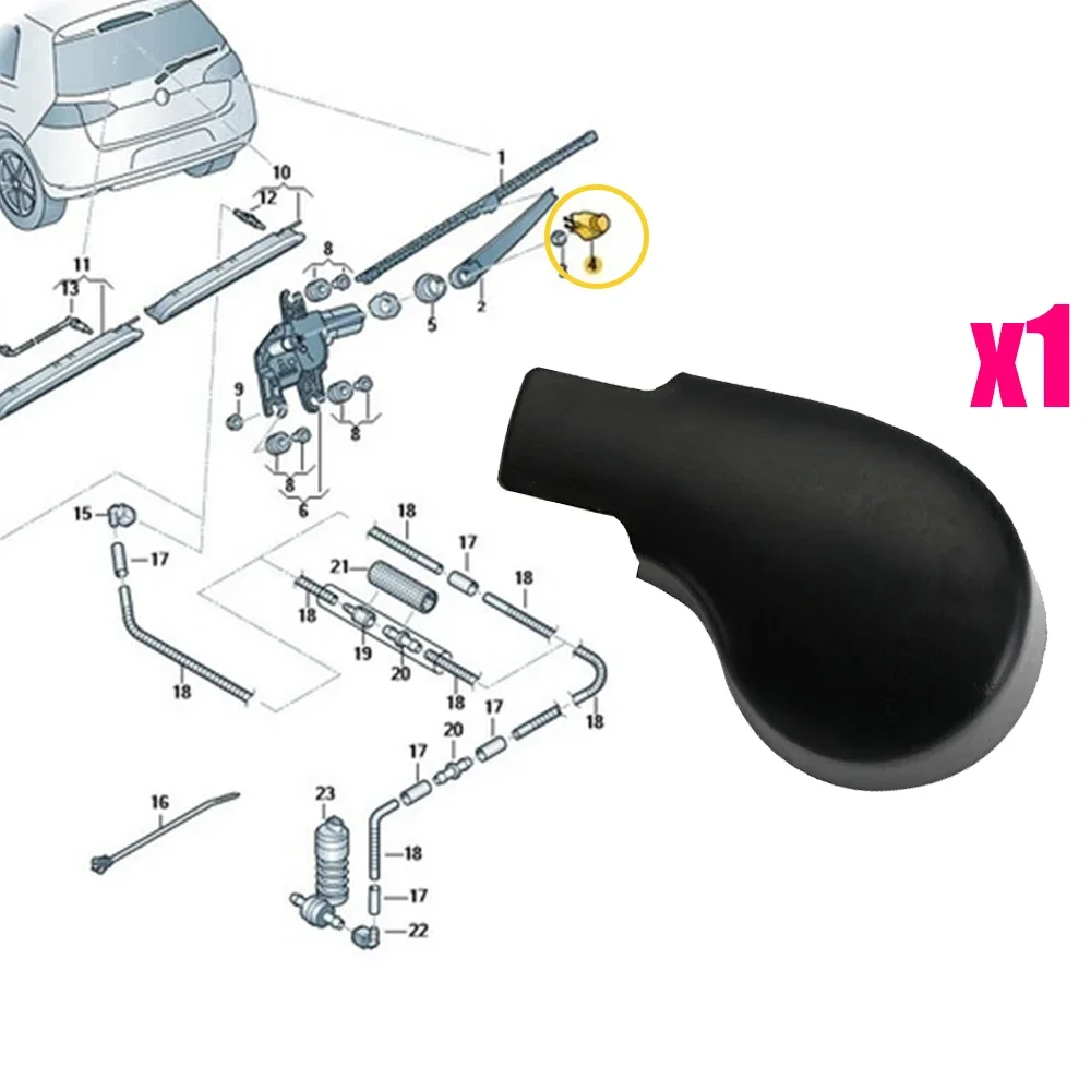 1X עבור VW Tiguan AD 2017 2018 - 2021 כיסוי ברג זרוע מגב חלון אחורי לרכב