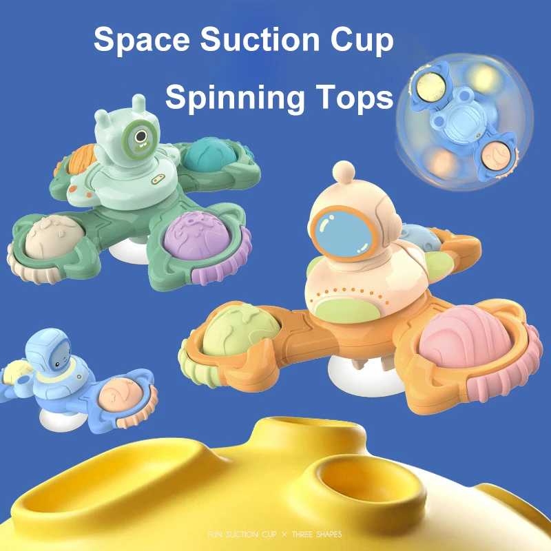 3pcs Space Suction Cup Spinner Toys for 1-2 Year Old Kids, Spinning Top For Baby, Sensory Toys for Toddlers, Gifts For Children