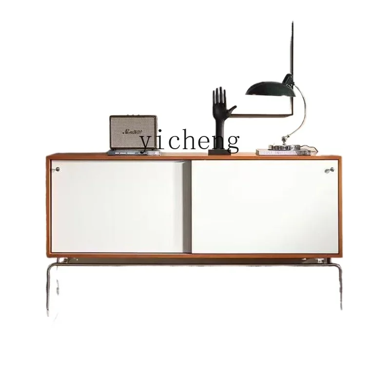 

XL retro solid wood dining side cabinet Nordic integrated wall locker coffee machine cabinet storage side cabinet