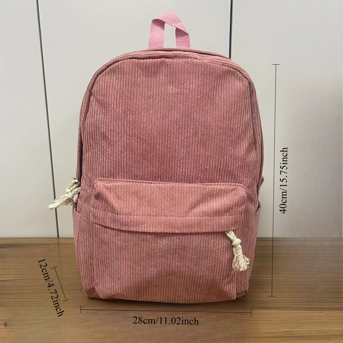 Customized Corduroy Backpack Women Vintage Embroidery DIY Name School Bag Teenage Girls Student Travel Daypack Large Capacity