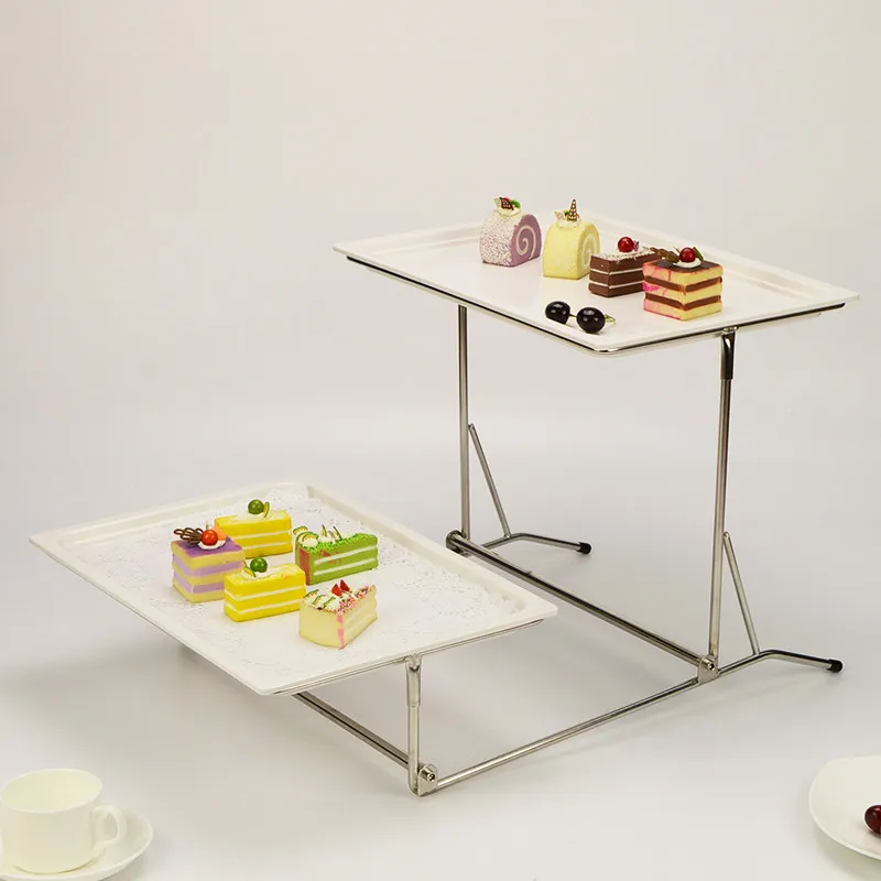 Double cake dessert buffet display stand