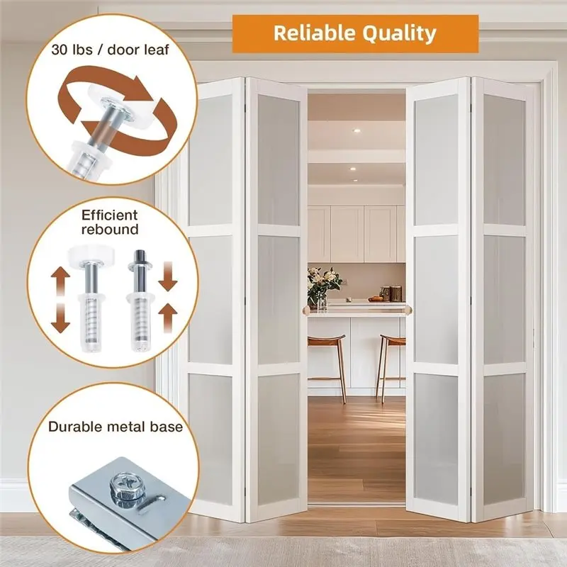 X16A 2025 NEW-Bi-Fold Door Hardware Kit 24-Inch Bifold Closet Door Track Kit,2-Pack