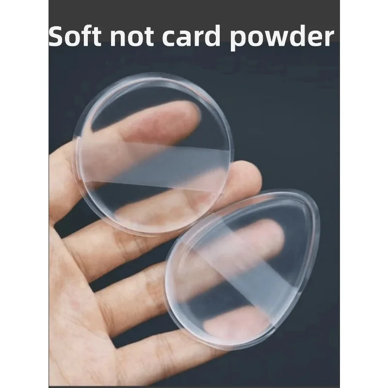 1/2 قطعة من إسفنجة مكياج السيليكون، منتفخة وسادة BB من الجيلي الكريستالي المائي، إسفنجة أساس شفافة للمكياج، غير ممتصة