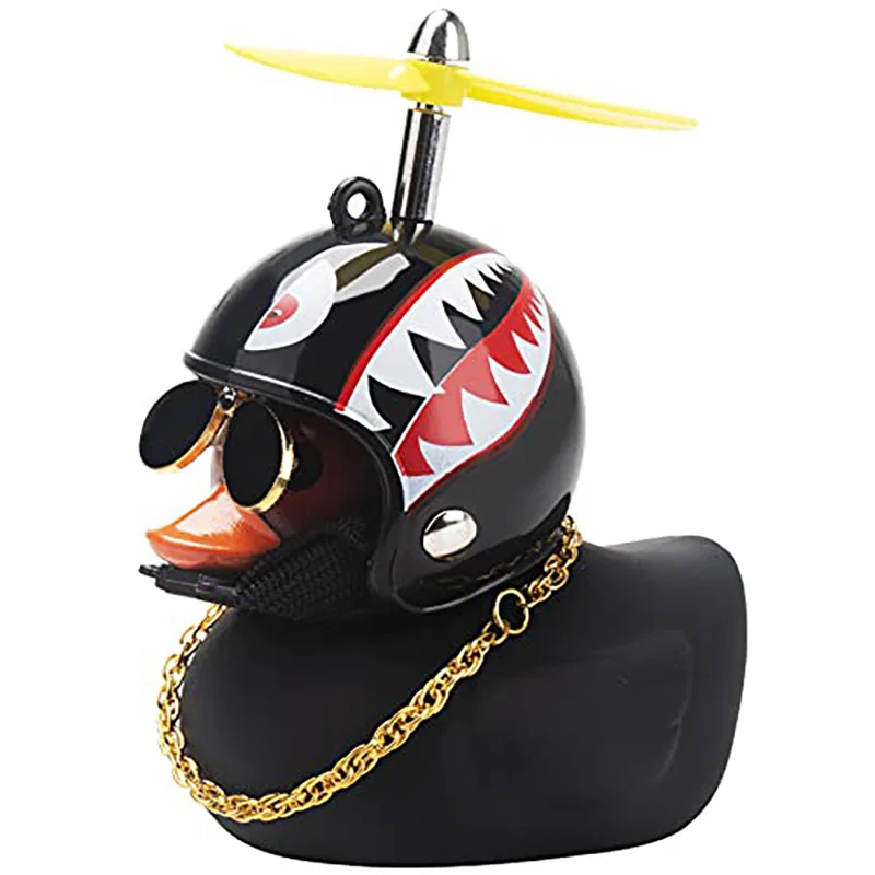 Car Dashboard Ornament Yellow Duck Helmet Accessories Car Black Duck Sticky Pad Propeller Rabbit Helmet for Bicycle Motorcycle