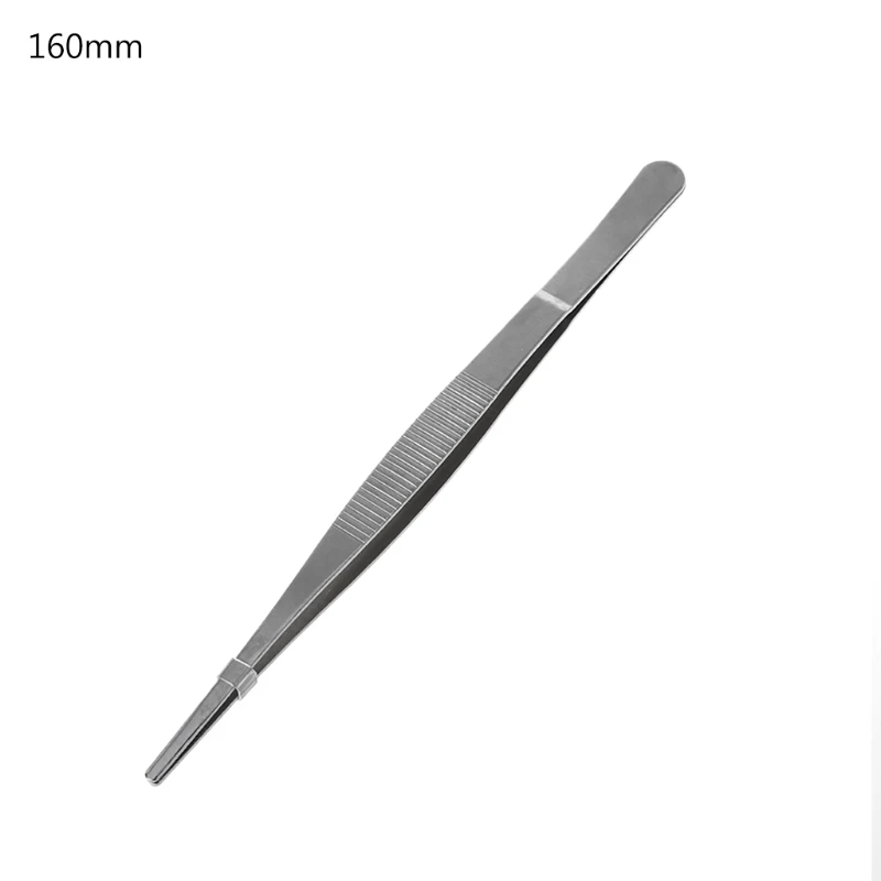 A2UD Pinças dentadas Churrasco Aço Inoxidável Longo Pinças Retas Home Medical