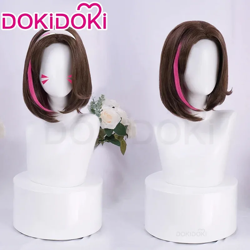 재고 있음 키리코 유나 가발 게임 코스프레 가발 도키도키 마스크 헤드밴드 키리코 레드 마스크 여성 그린 헤어 키리코 유나 가발 / 소품