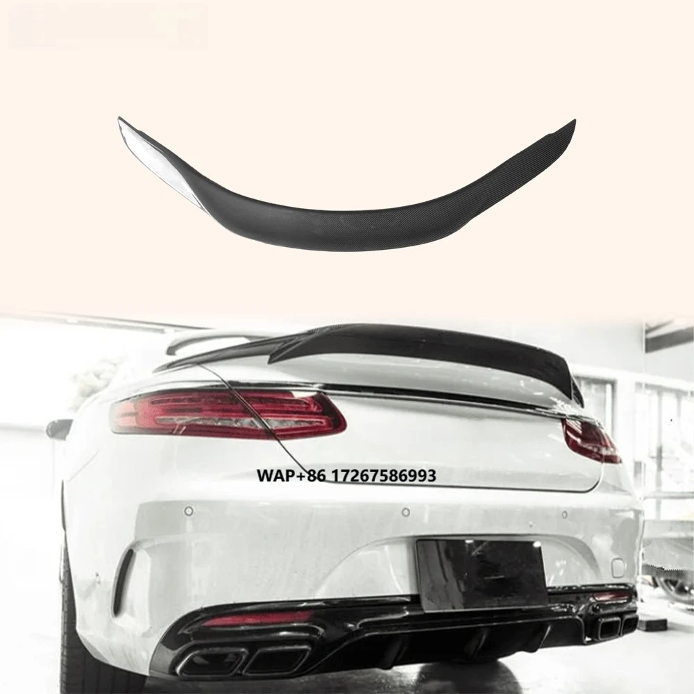 

For S63 C217 Coupe 15-21 Carbon R Style Rear Trunk Spoiler Lip