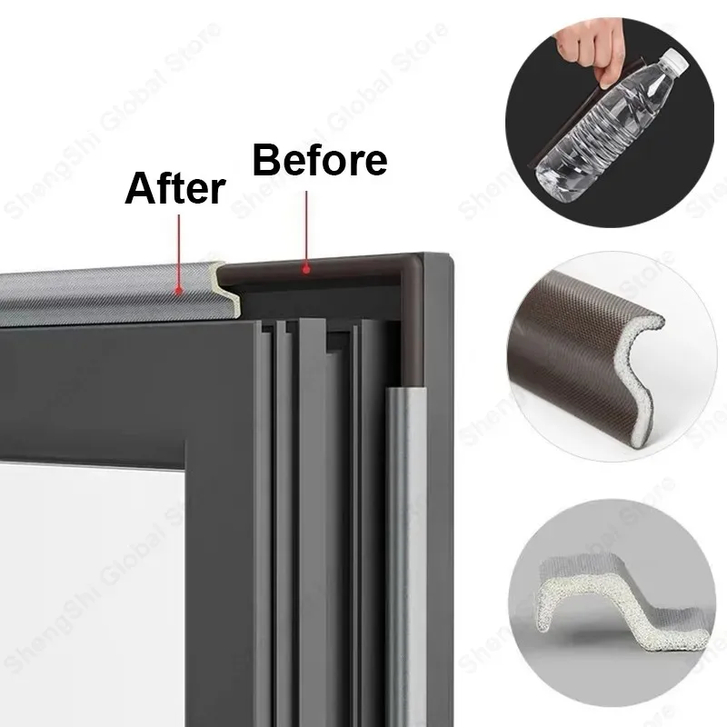 8M Sliding window seal soundproof foam Window Sealing Strip Self Adhesive PU Foam Weather Strip Doors and Windows Sealing Strip