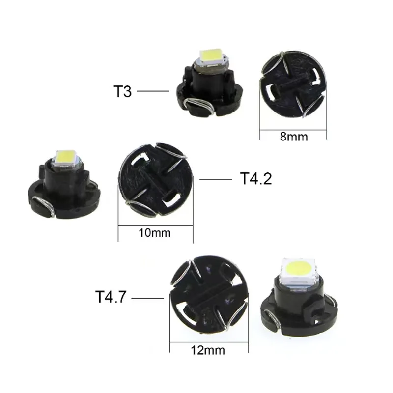 

200X T3 T4.2 T4.7 1SMD Bright LED Lights Car Neo Dashboard Instrument Cluster Bulbs Auto Panel Gauge Speedo Dash Lamp White