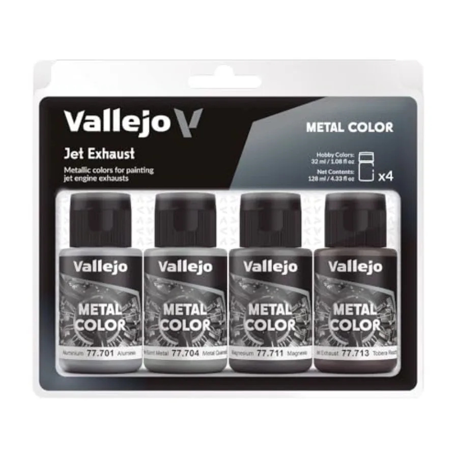 

Set Metal Color Faithfully Reproduce Different Metallic Finishes Contains 4 Bottles x 32 ml 1.08 fl.oz