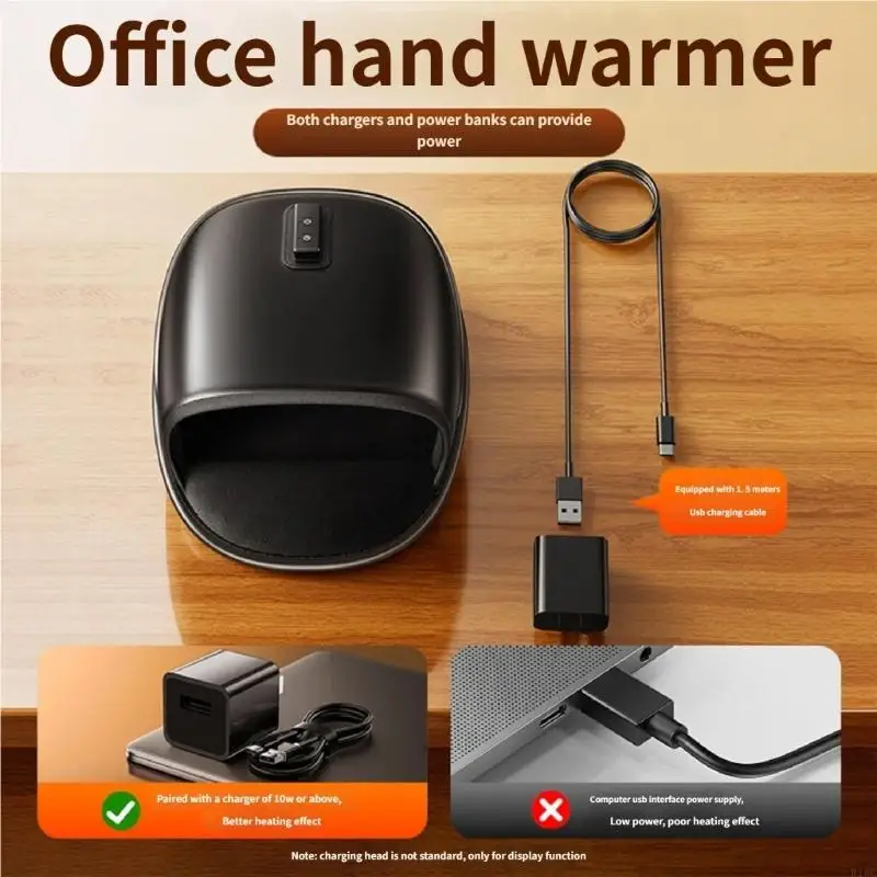 Office Essential Heated Mouse Pad USB Charging 3 Temperature Mode Double Side 