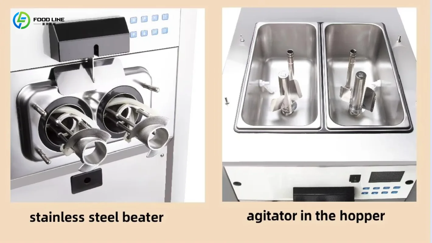 Gravity Feed Commercial Soft Ice Cream Machine High Capacity for Dessert Shop Use Custom