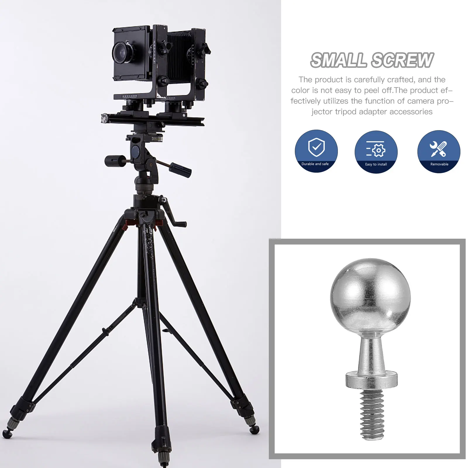 

Steel Camera Tripod Adapter Ball Durable Long Lasting Easy Install Use Projector Stand Mount Small Fixing Tool Cam