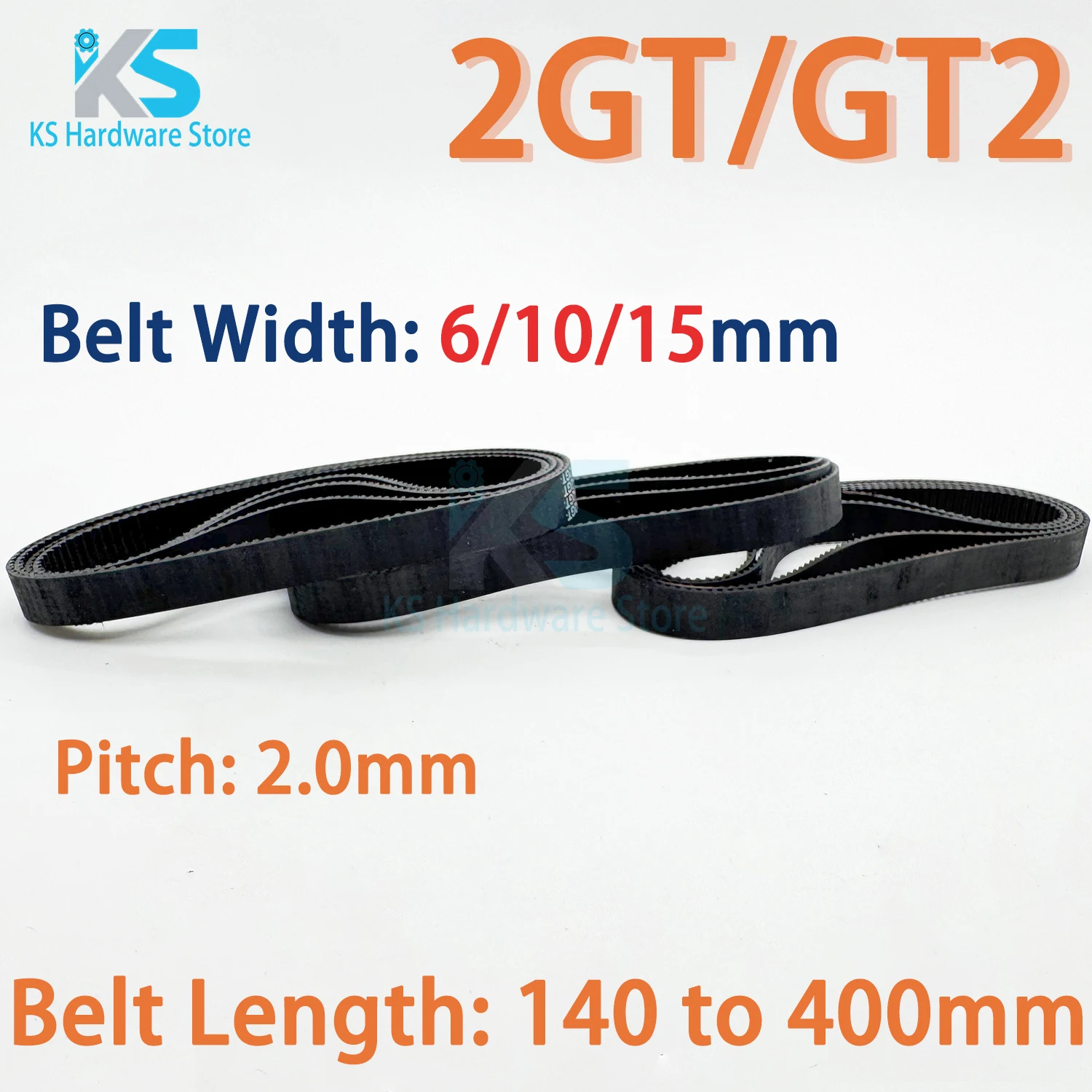 GT2 Belt Rubber Closed Loop Perimeter 140 142 144 150 160 180 200 202 220 300 400mm 2GT Timing Synchronous Width 6 10 15mm 2MGT