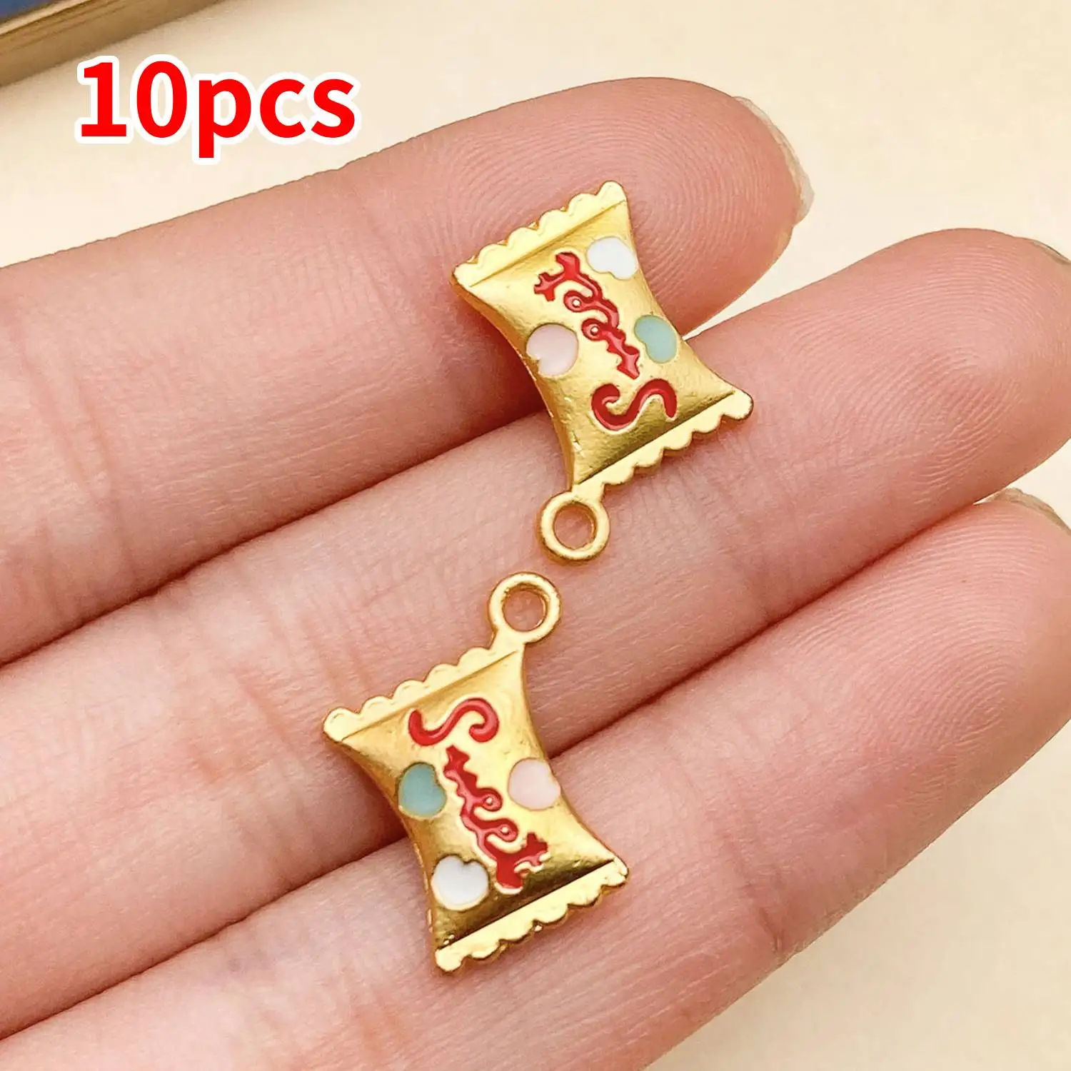 10pcs Gold-plated Metal Charms for DIY Accessories