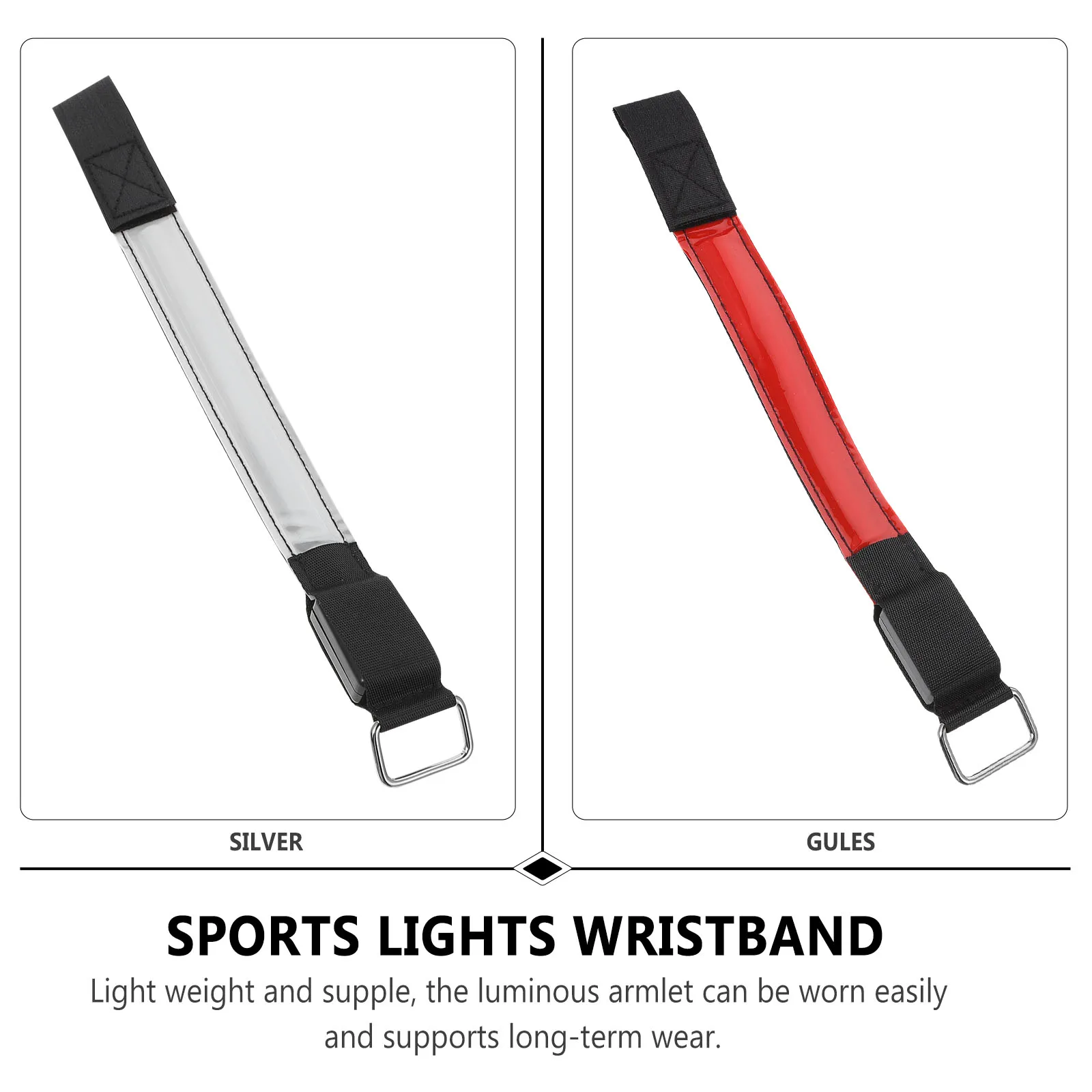 

2 pcs Led Luminous Armband Night Running Safety Light Sports Glowing Armlet For Hiking Walking Cycling High Visibility