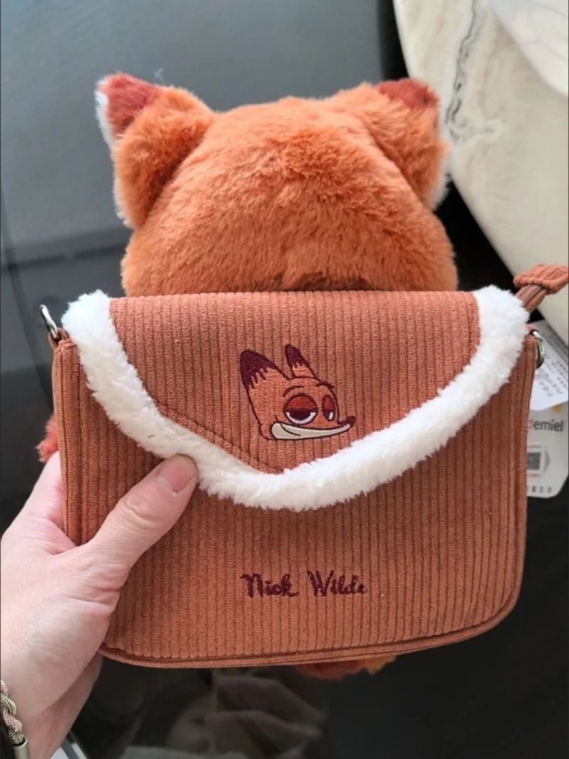 Potdemiel Cartoon Zootopia Judy Hopps Nick Wide Kawaii Messenger Bag Plush Doll Crossbody Bag Cute Children'S Holiday Xmas Gift