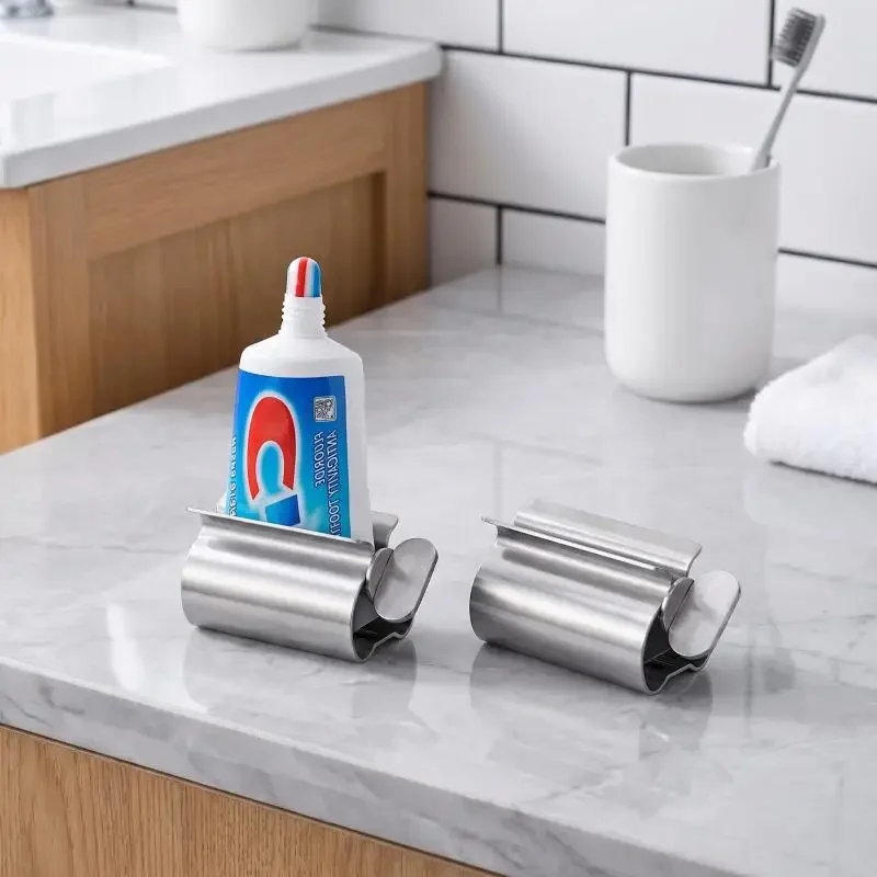 Stainless Steel Toothpaste Squeezer Tube Roller Wringer Rotate Dispenser for Ointments Cosmetics Bathroom Accessories Home