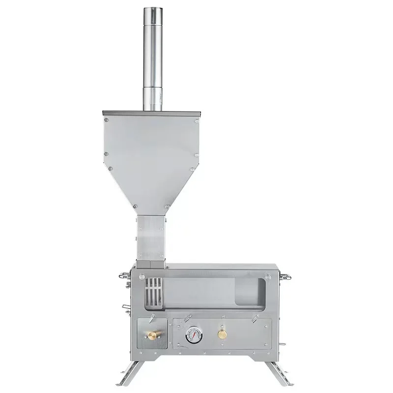 

Портативная уличная печь для приготовления пищи из нержавеющей стали 304, 15 л, с грилем, подогреваемым поддоном, для палатки, кемпинга, премиум-аксессуары для сжигания дров