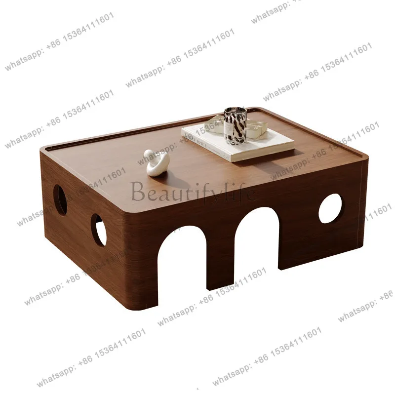 

Medieval style solid wood coffee table living room household small coffee table