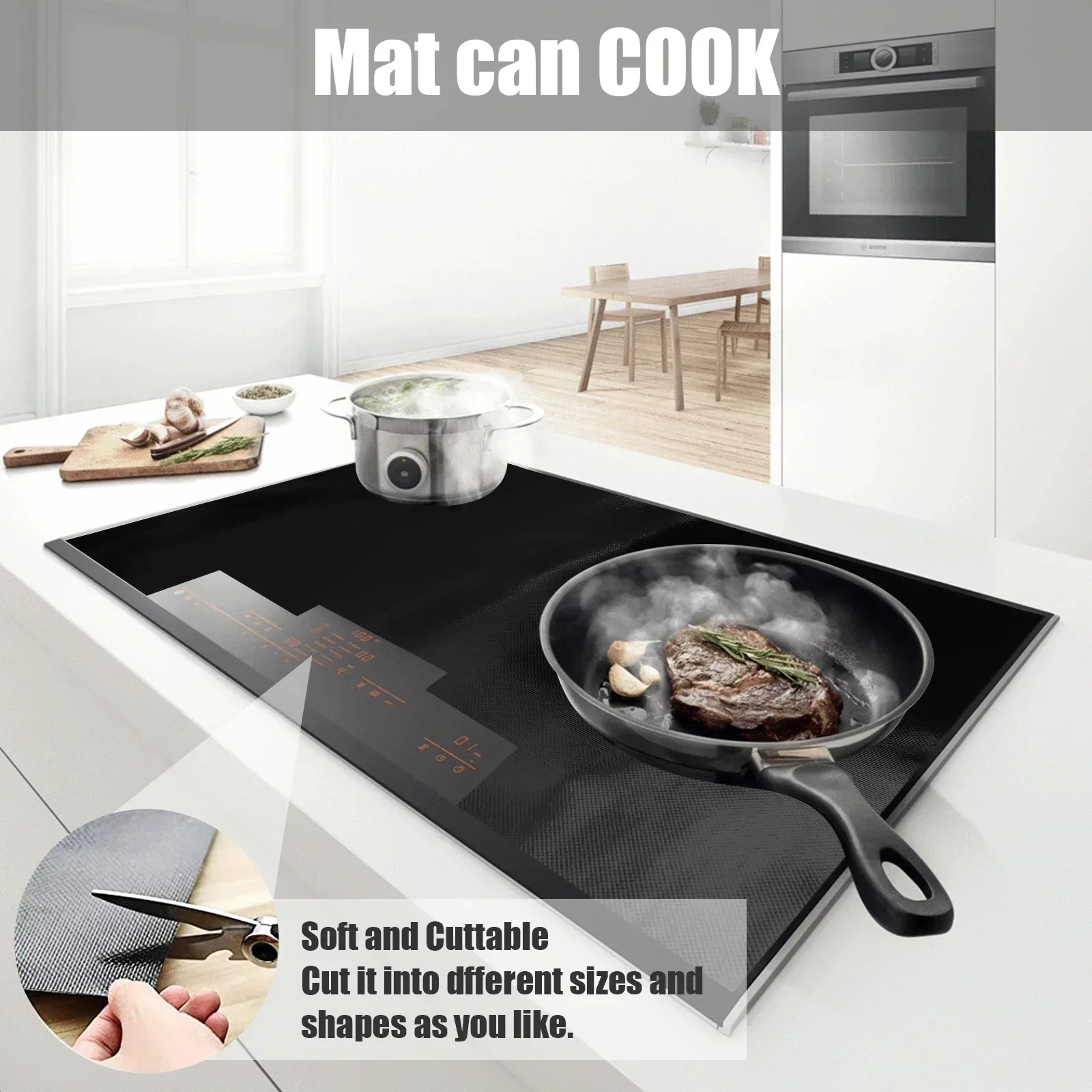 Induction Hob Protector Mat Large Silicone Induction Cooktop Scratch Cover Thickened Nonstick Heat Resistant Countertop Mat New