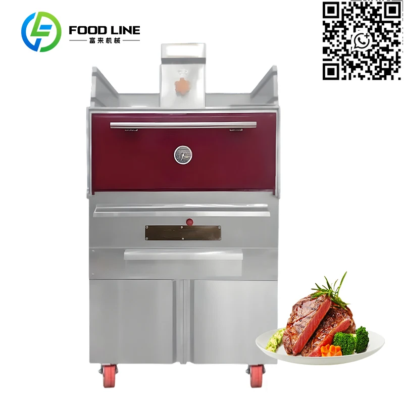 Customized Fast Food Cooking Equipment Gas Grill with Side burner Industrial Counter Top Cooking Equipment Rotary Grill Machine