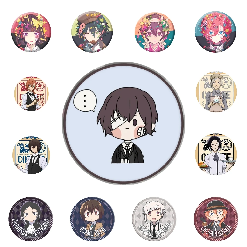 

58 мм аниме Bungo Stray Dogs Dazai Osamu Edogawa Rampo Fukuzawa Yukichi косплей костюм значок булавка SPTE жесть брошь ﻿ Опора Gilf