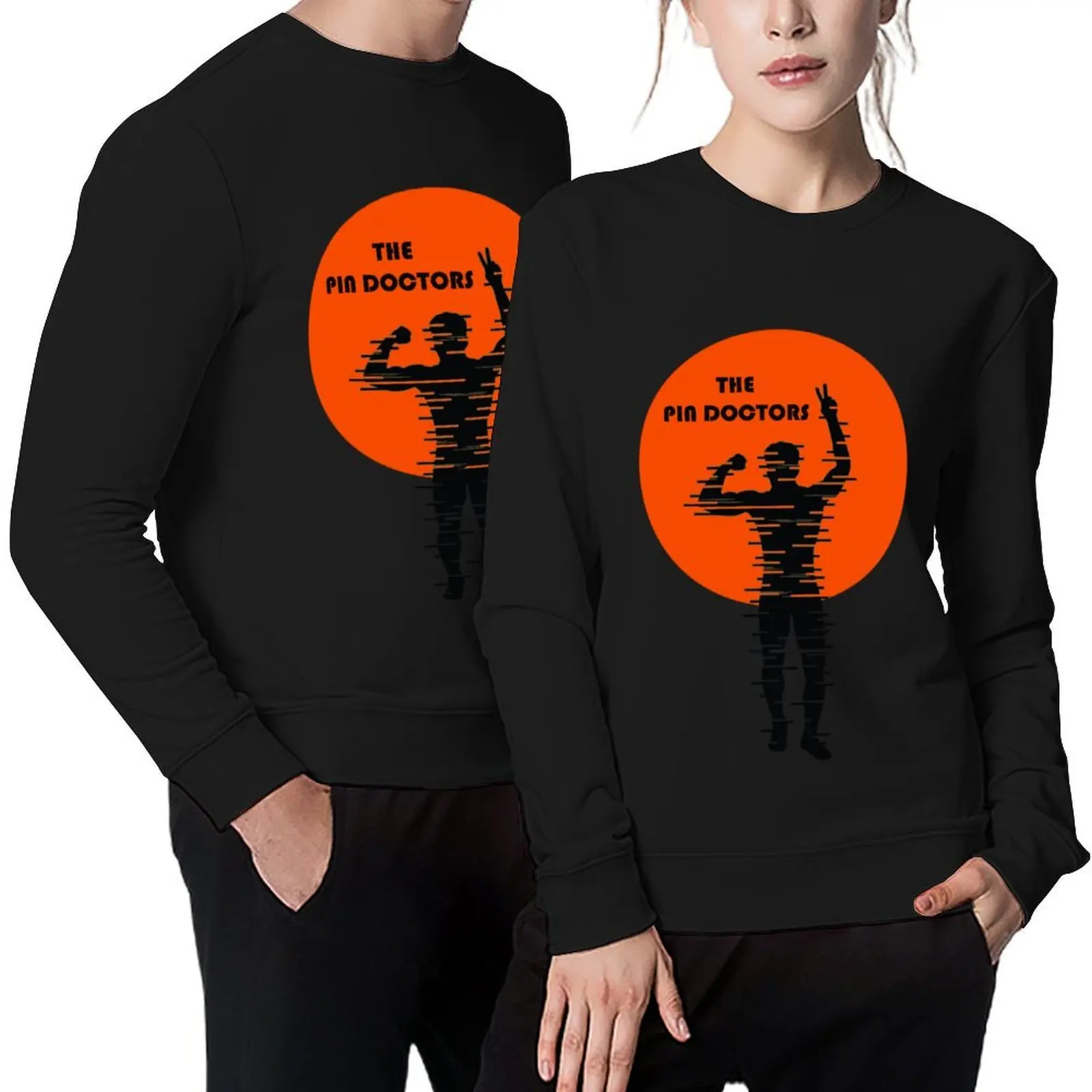

The Pin Doctors Orange And Black Pullover men clothing male clothes tracksuit hooded sweatshirts