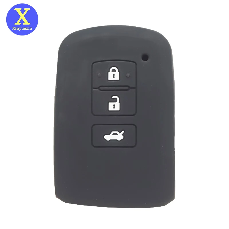 

Силиконовый чехол для автомобильного ключа Xinyuexin для Toyota Corolla Camry Tacoma Prius Avalon, 3-кнопочный пульт дистанционного управления, 2 шт./лот